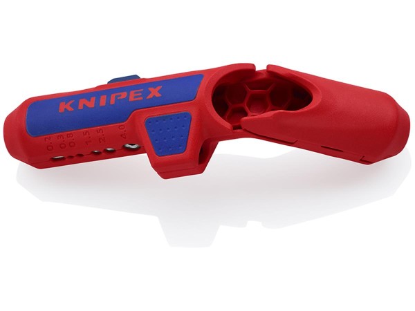 1St. Knipex 16 95 01 SB Universal-Abmantelungswerkzeug ErgoStrip für Rundkabel d= 8 - 13 mm, Rechtshänder 130 mm
