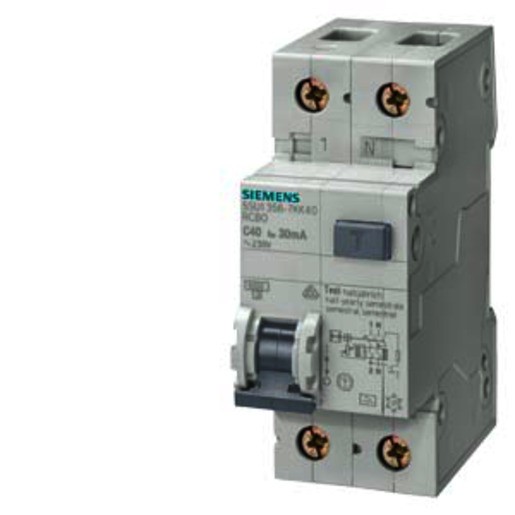 1St. Siemens 5SU1356-6KK16 FI/LS-Schalter, 6 kA, 1P+N, Typ A, 30 mA
