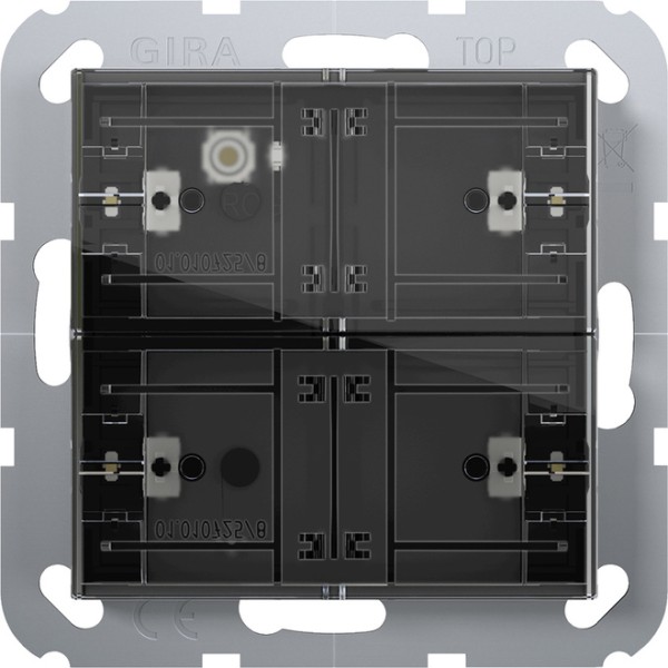 1St. Gira 501200 Tastsensor 4 Standard 2fach für KNX System 55, mit Inbetriebnahme-Wippe