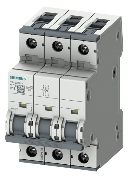 1St. Siemens 5SY6316-7 Leitungsschutzschalter 400V 6kA, 3-polig