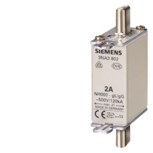 3St. Siemens 3NA3812 NH-Sicherungseinsatz, NH000, In: 32 A, g