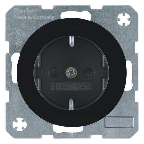 1St. Berker 47232045 Steckdose mit erhöhtem Berührungsschutz R.1/R.3 schwarz glänzend