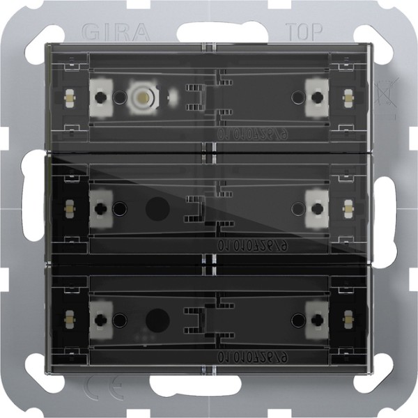 1St. Gira 501300 Tastsensor 4 Standard 3fach für KNX System 55, mit Inbetriebnahme-Wippe