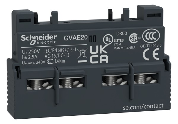 10St. Schneider Electric GVAE20 Hilfsschalter, 2S, Front