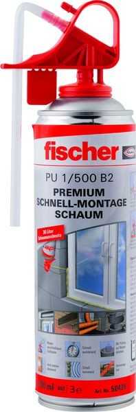 0,5L Fischer 050426 Montageschaum 500ml 100% FCKW-Frei, PU 1/500 PU 500 B2 (DE)