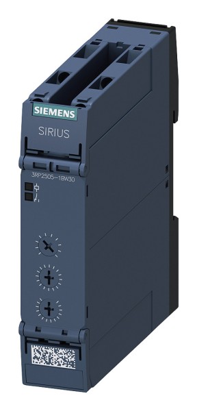 1St. Siemens 3RP25051BW30 Zeitrelais, 2W, 27 Funktionen, 15 Zeitbereiche (1,3,10,30,100) (s, min, h) 3RP2505-1BW30