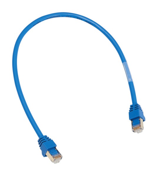 1St. Hager ZZ45WAN100 Patch-Leitung mit 2xRJ45 Stecker für WAN-Anwendung, Farbe blau, Länge 1 m