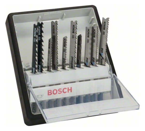 1St. Bosch 2607010542 10tlg. Robust Line Stichsägeblatt-Set Wood, Robust Line, T-Schaft