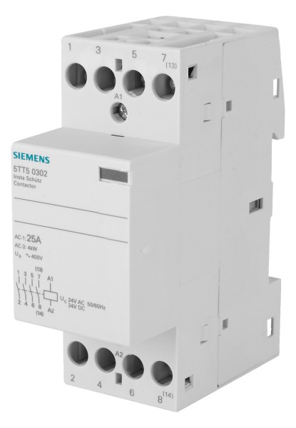 1St. Siemens 5TT50302 INSTA-Schütz mit 4 Schließern Kontakt für AC 230V, 400V 25A Ansteuerung AC/DC 24V 5TT5030-2
