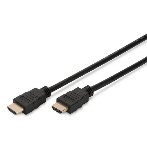 5m HDMI High Speed Anschlusskabel, Typ A, St/St, 5.0m, m/Ethernet, Ultra HD 60p, gold, sw