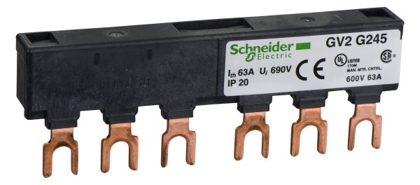 1St. Schneider Electric GV2G554 Drehstrom-Sammelschienensystem, 63A, 5Abgangsstellen, 54mm Abstand
