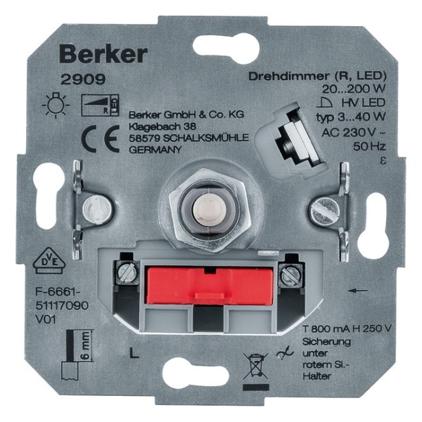 1St. Berker 2909 Drehdimmer (R LED) Lichtsteuerung