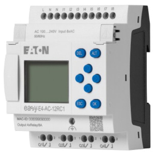 1St. Eaton 197215 Steuerrelais easyE4, Basisgerät mit Display (erweiterbar, Ethernet), 100 - 240 V AC, 100 - 240 V DC (cULus: 100 - 110 V DC), Eingäng