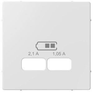 1St. Merten MEG4367-0325 Zentralplatte für USB Ladestation-Einsatz, aktivweiß glänzend, System M