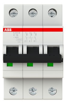 1St. ABB S203M-C16 Sicherungsautomat C-Char. 10kA, 16A, 3-polig 2CDS273001R0164