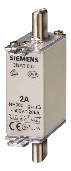 3St. Siemens 3NA3836-8 NH-Sicherungseinsatz, NH000, In: 160 A,