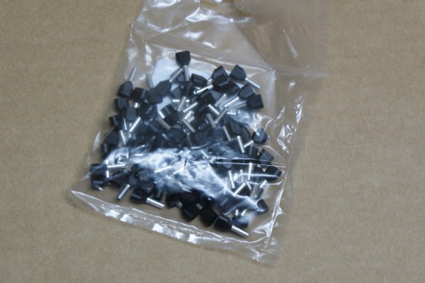 100St. Twin-Aderendhülsen 1, 5/8 schwarz 1, 5mm² Doppeladerendhülse
