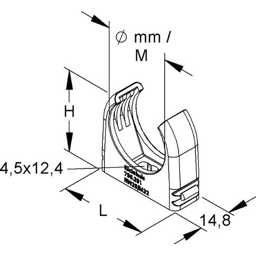 50St. RO-CLIP Rohrabstandschelle für Rohr M40 (40mm), Rohrschelle