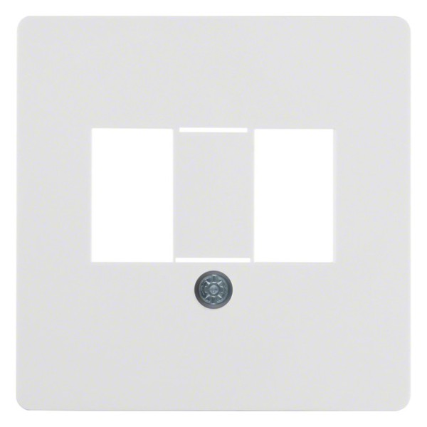 1St. Berker 145809 Zentralplatte mit TAE Ausschnitt Zentralplattensystem, polarweiß glänzend