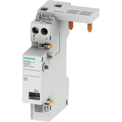 1St. Siemens 5SM6021-2, Brandschutzschalter-Block AFDD, 1-16A 230V für LS- und FI/LS-Schalter 1+N 2TE 5SM60212