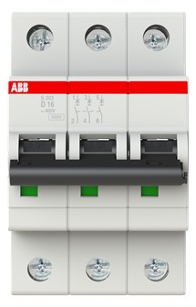 1St. ABB S203-D16 Sicherungsautomat 3 polig 16A, Charakteristik D 2CDS253001R0161