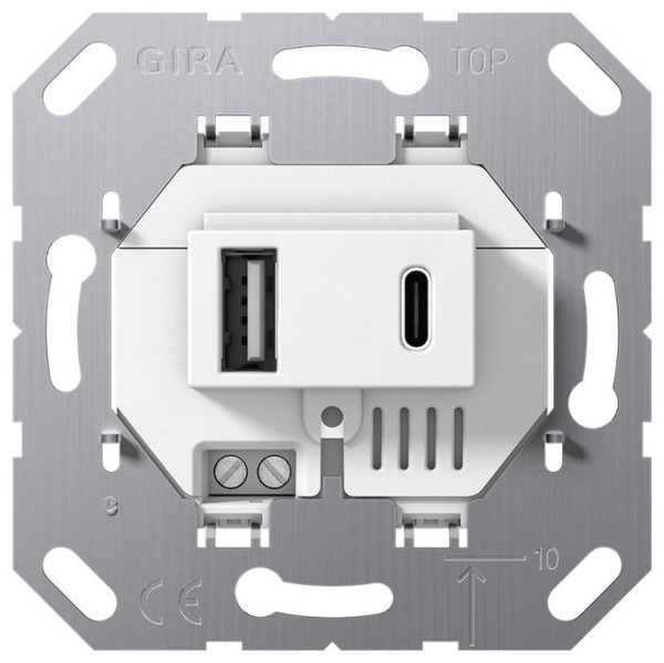 1St. Gira 234900 USB-Spannungsvers. 2f Typ A/C Einsatz Weiß