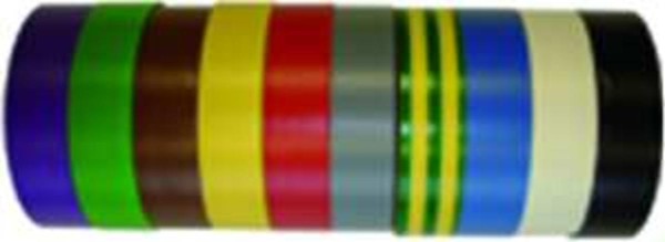 250m 1Pack mit 10 Stück Protec.class PIB 2519 PVC Isolierband gemischt 19mm x 25m