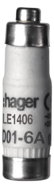 10St. Hager LE1406 Sicherung D01 E14 6A 400V gG mit Melder