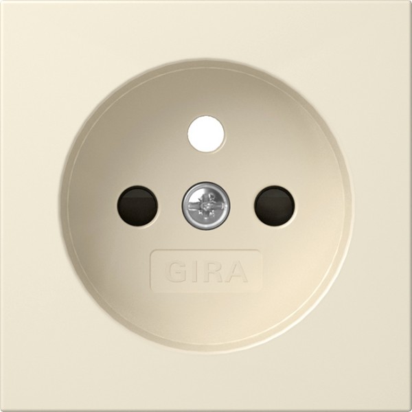1St. Gira 494501 Abdeckung für Steckdose mit Erdungsstift 16A 250V und Shutter, Cremeweiß glänzend