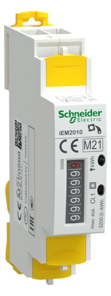 1St. Schneider Electric A9MEM2010 Energiezähler, 1-phasig, 40A, S0-Impuls, MID konform