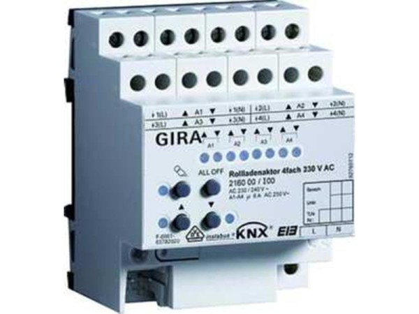 1St. Gira 216000 Rollladenaktor 4fach 230V AC KNX EIB REG
