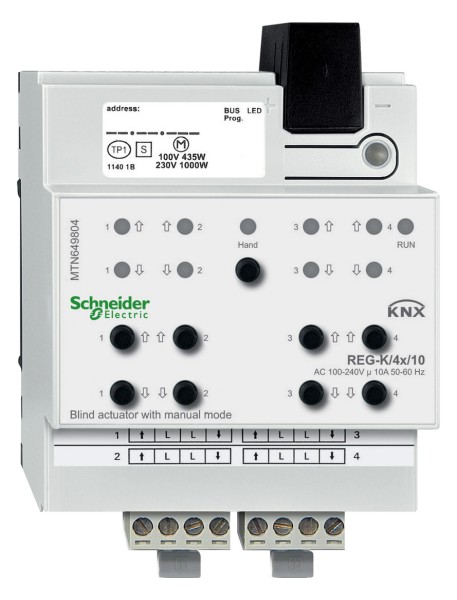 1St. Schneider Electric MTN649804 Jalousieaktor REG-K/4x/10 mit Handbetätigung, lichtgrau