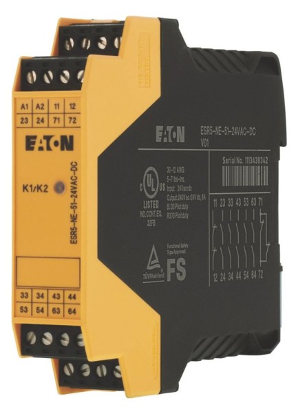 1St. Eaton 118707 Kontakterweiterung zum Sicherheitsrelais ESR5, 24VDC/AC, 5 Freigabepfade ESR5-NE-51-24VAC-DC