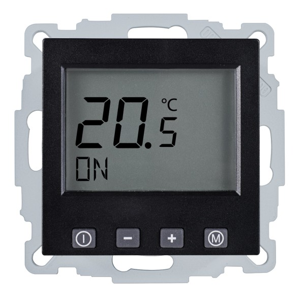 1St. Halmburger 6965 ERD-55 (swm/GI) Raumtemperaturregler 230 V u.P. Digital ohne Uhr schwarz matt