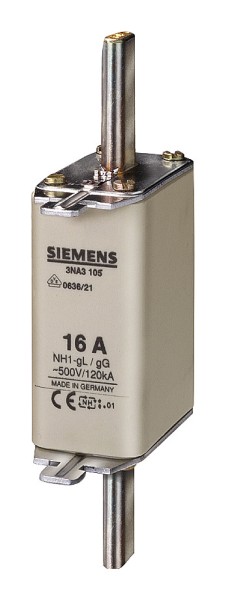 3St. Siemens 3NA3122 NH-Sicherungseinsatz, NH1, In: 63 A, gG,