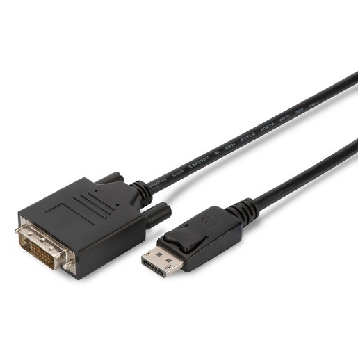 2m Assmann AK-340301-020-S DisplayPort Adapterkabel, DP - DVI (24+1) St/St, 2.0m, m/Verriegelung, DP 1.1a kompatibel, UL, CE, bl