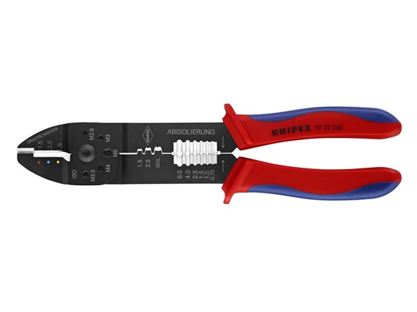1St. Knipex 97 22 240 Crimpzange für isolierte Kabelschuhe und Verbinder 0,75 - 6 mm²