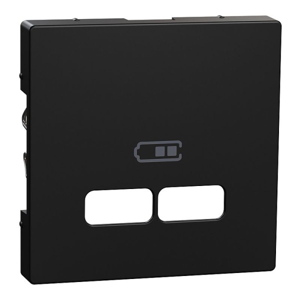 1St. Merten MEG4367-0403 Zentralplatte für USB Ladestation-Einsatz, schwarz matt, System M Ocean Plastic