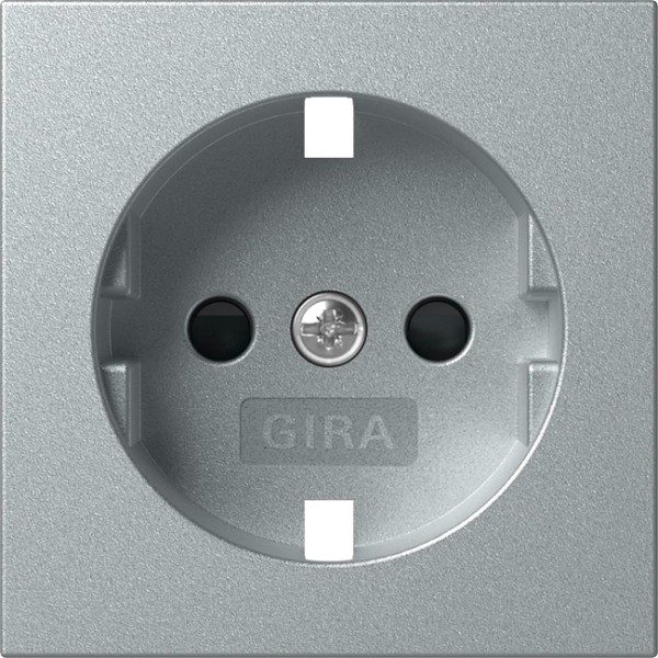 1St. Gira 492126 Abdeckung für SCHUKO-Steckdose 16A 250V mit Shutter, Aluminium