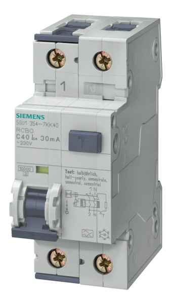 1St. Siemens 5SU1354-7KK16 FI/LS-Schalter, 10 kA, 1P+N, Typ A, 30 m
