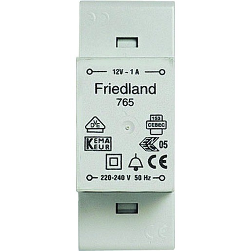 1St. Friedland D765 Klingeltransformator 240 V/12 V /1 A, grau, D765