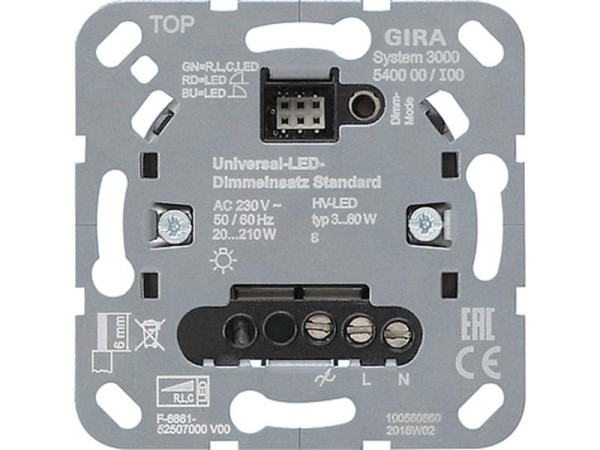 1St. Gira 540000 S3000 Universal-LED-Dimmeinsatz Standard