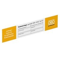 1St. OBO Bettermann KS-E DE 7205423 Kennzeichnungsschild für Funktionserhalt 250x43, PVC KSEDE