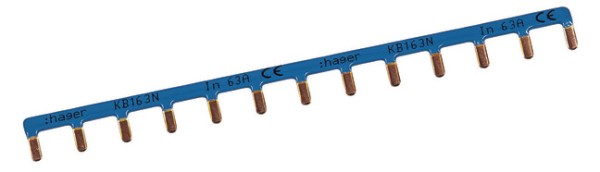 1St. Hager KB163N Kammschiene 1P Stift 10mm² 63A 13M blau
