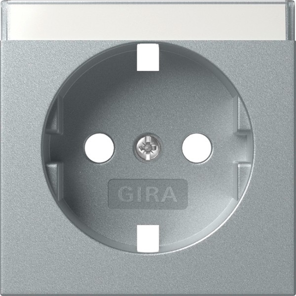 1St. Gira 494726 Abdeckung für SCHUKO-Steckdose 16 A 250 V~ mit Beschriftungsfeld, Aluminium