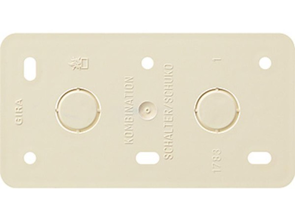 1St. Gira 008013 Montageplatte 2fach Kombinationen Aufputz