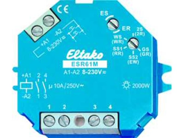 1St. Eltako ESR61M-UC Multifunktions-Stromstoß-Schaltrelais UC. 1+1 Schließer potenzialfrei 10A/250V